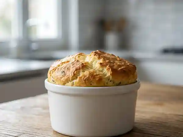 Soufflé aérien au bleu fondant - Photo de présentation