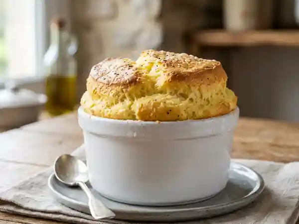 Soufflé au fromage aérien et léger - Photo de présentation