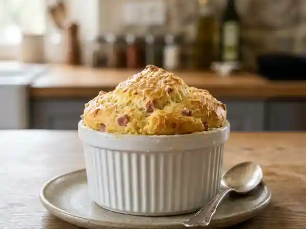Soufflé au jambon et Cognac : recette légère et savoureuse - Photo de présentation