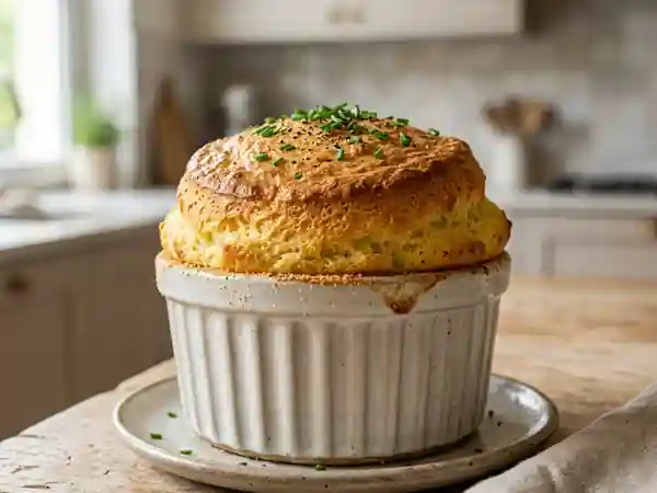 Soufflé léger à la purée de pommes de terre - Photo de présentation
