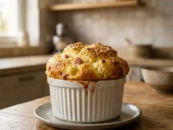 Soufflé Aérien au Chou-fleur et Jambon - Photo de présentation