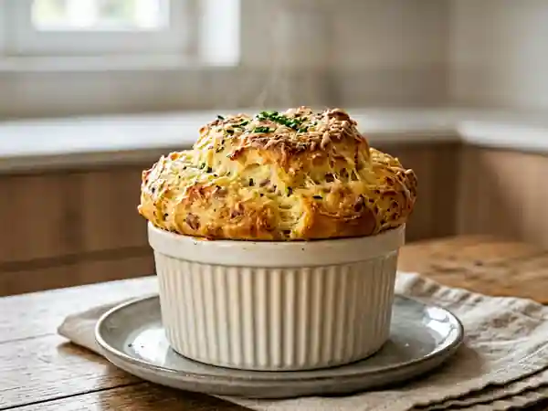 Soufflé léger au jambon blanc : recette facile et savoureuse - Photo de présentation