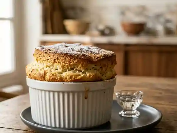 Soufflé léger au kirsch : recette facile et gourmande - Photo de présentation