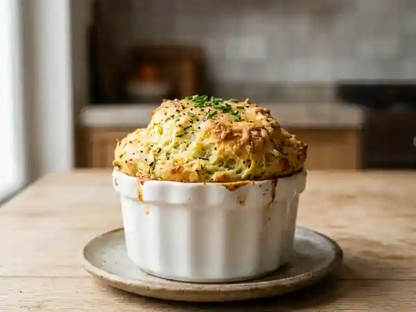 Soufflé aérien courgette et gruyère fondant - Photo de présentation