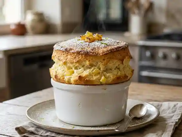 Soufflé léger et gourmand à l'ananas frais - Photo de présentation