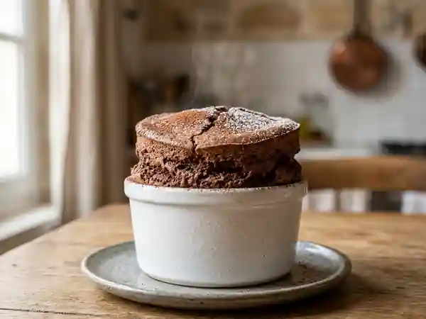 Soufflé au chocolat noir intense et aérien - Photo de présentation
