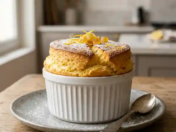 Soufflé nuage citron et orange confite - Photo de présentation