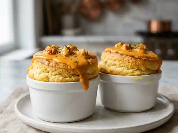Soufflés de sole aériens, sauce Nantua - Photo de présentation