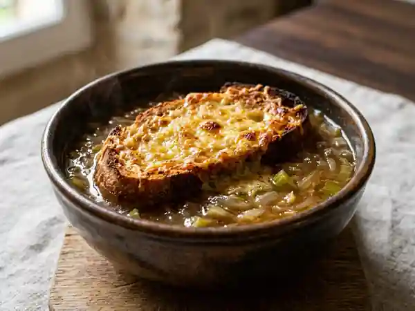 Soupe à l'oignon au céleri : recette savoureuse et réconfortante - Photo de présentation