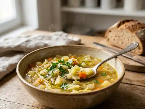 Soupe au chou fondante et rustique - Photo de présentation