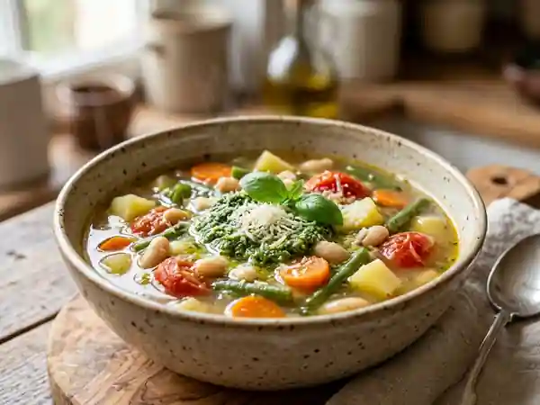 Soupe au pistou fondante et ailée - Photo de présentation