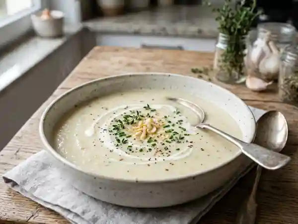 Velouté crémeux à l'ail doux - Photo de présentation