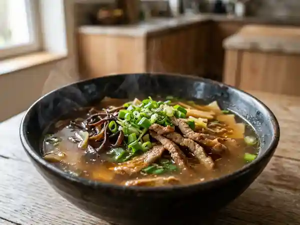 Soupe chinoise au porc et gingembre - Photo de présentation