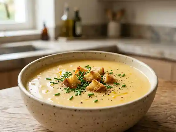 Velouté onctueux au Cheddar et Brie fondu - Photo de présentation