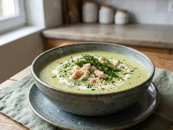 Velouté Onctueux Asperges et Crabe - Photo de présentation