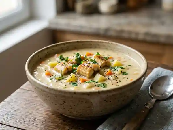 Velouté d'anguille onctueux au persil - Photo de présentation