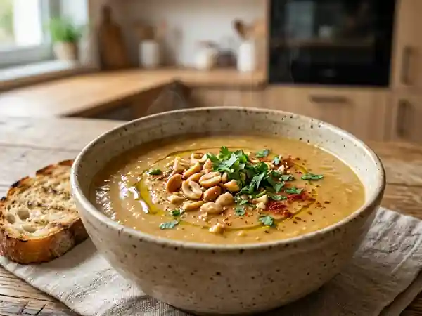 Velouté de cacahuètes péruvien au piment doux - Photo de présentation
