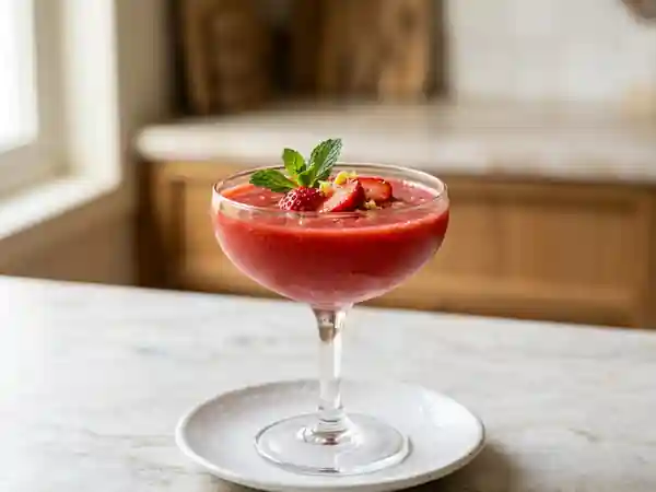 Soupe de fraises fraîches au citron - Photo de présentation