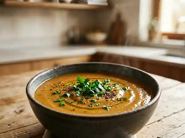 Soupe de minuit onctueuse au cumin - Photo de présentation