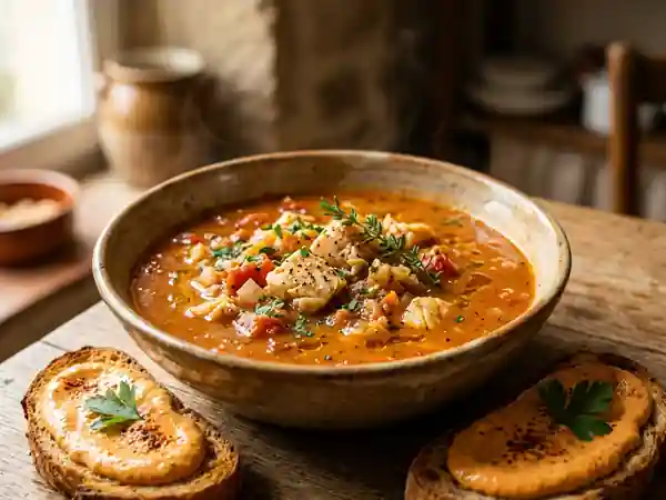 Soupe de poissons onctueuse au bouquet provençal - Photo de présentation