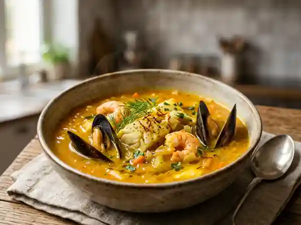 Soupe de poissons au safran : recette savoureuse et parfumée - Photo de présentation