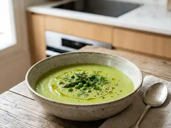 Soupe de printemps fraîcheur aux légumes de saison - Photo de présentation