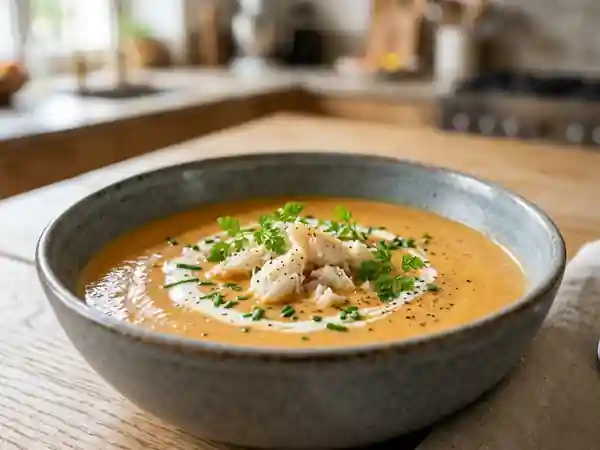 Soupe d'étrilles facile et savoureuse pour une personne - Photo de présentation