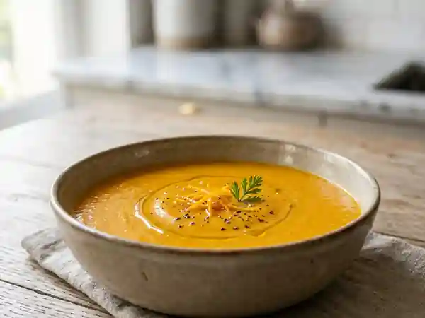 Soupe fraîche à l'orange et aux épices douces - Photo de présentation