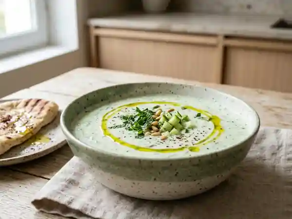 Velouté de concombre glacé à la menthe - Photo de présentation
