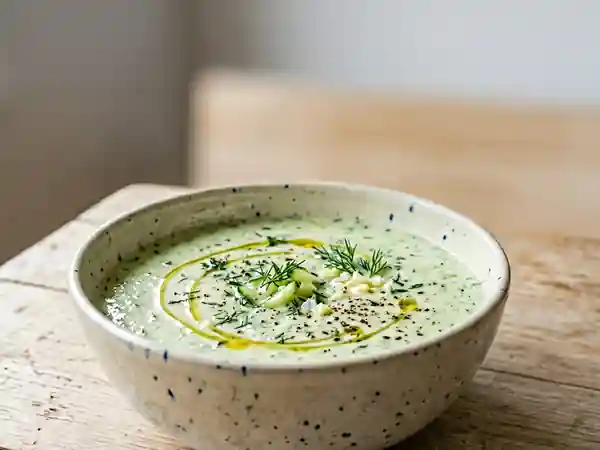 Crème de concombre givrée à l'aneth - Photo de présentation