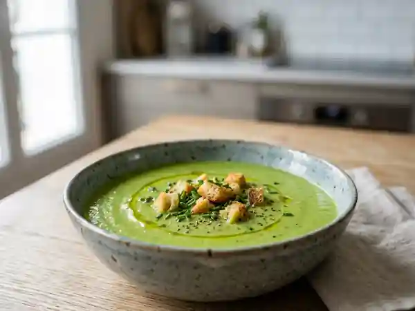 Soupe fraîche et légère à la salade verte - Photo de présentation