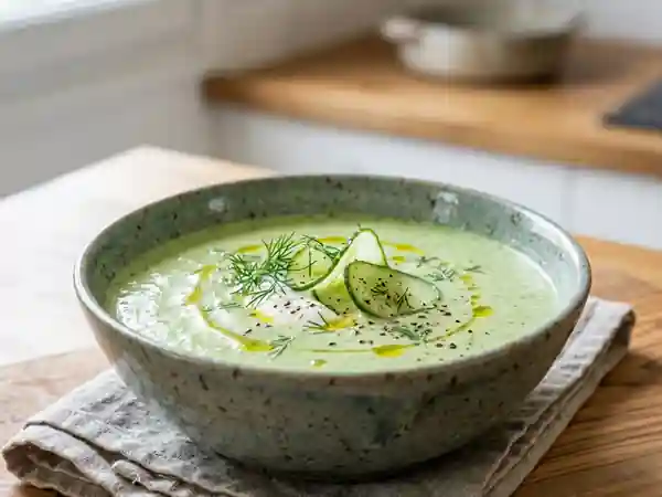 Crème de concombre givrée à l'aneth - Photo de présentation