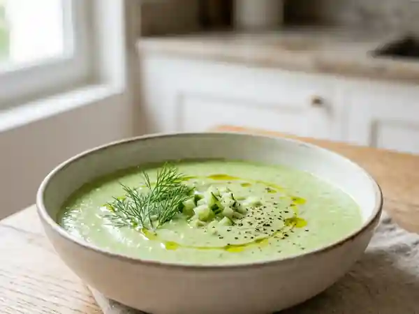 Crème de concombre givrée au yaourt et aneth - Photo de présentation