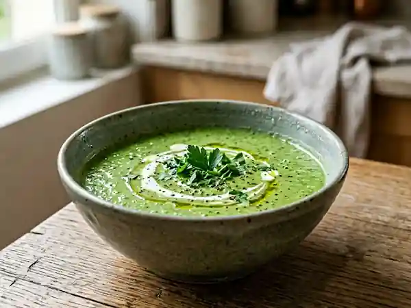 Velouté de Persil Glacé au Fondant de Crème - Photo de présentation