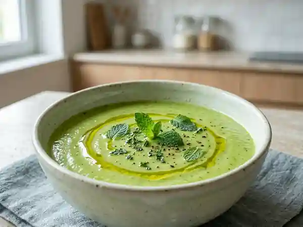 Soupe glacée onctueuse à la courgette fraîche - Photo de présentation