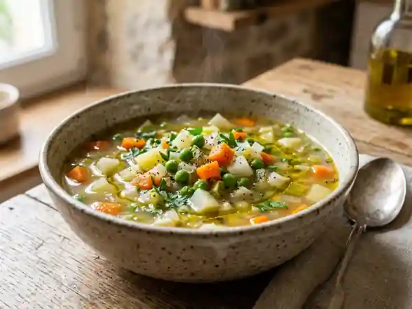 Velouté de potager aux légumes croquants - Photo de présentation