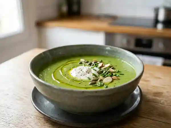 Soupe moulinée de brocolis facile au cuiseur vapeur, saine et rapide - Photo de présentation