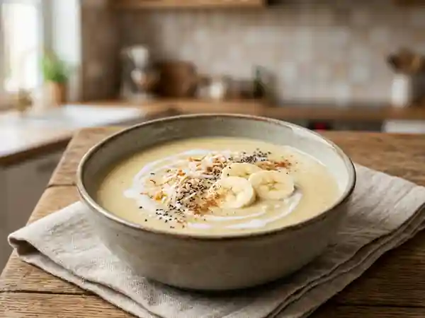Soupe onctueuse à la banane et épices douces - Photo de présentation
