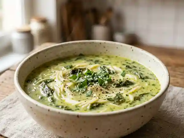 Soupe à l'oseille acidulée et vermicelles - Photo de présentation