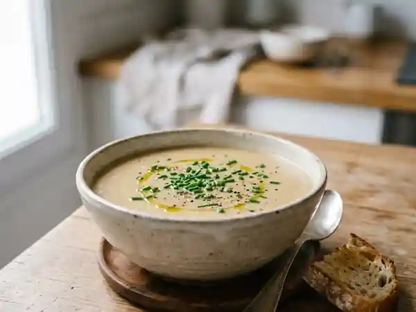 Soupe onctueuse au fromage de soja : recette facile et saine - Photo de présentation