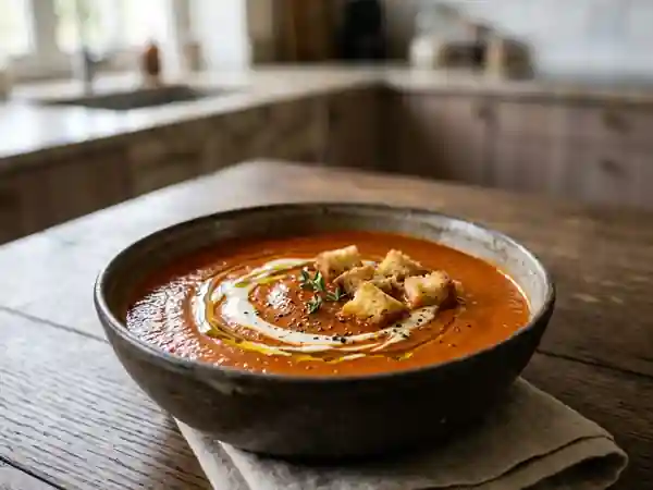 Velouté de poivrons rouges rôtis et paprika - Photo de présentation
