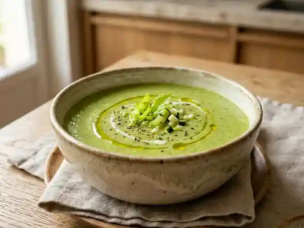 Soupe onctueuse aux céleri et courgettes : recette facile et saine - Photo de présentation