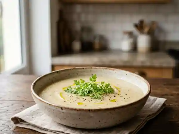 Velouté de navets au cerfeuil frais - Photo de présentation
