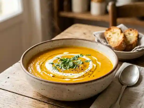 Soupe onctueuse de carottes au curry : recette facile et savoureuse - Photo de présentation