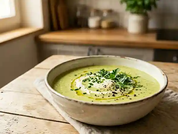 Soupe onctueuse de courgette au Boursin, recette facile et rapide - Photo de présentation