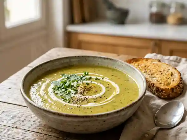 Velouté de courgettes onctueux au curry - Photo de présentation