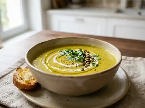 Velouté de courgettes onctueux au curry - Photo de présentation