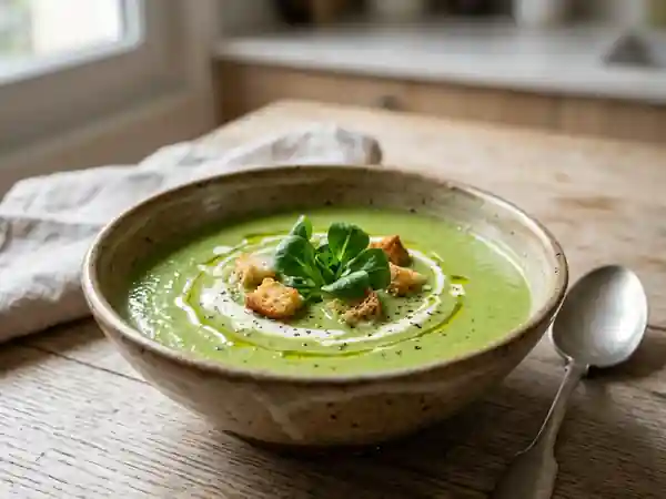 Velouté de mâche soyeux à la crème - Photo de présentation