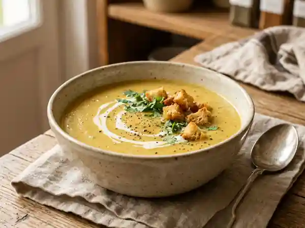 Soupe onctueuse d'endives au curry : recette facile et savoureuse - Photo de présentation