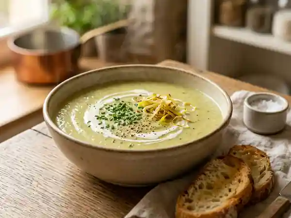 Velouté poireaux-pommes de terre onctueux - Photo de présentation